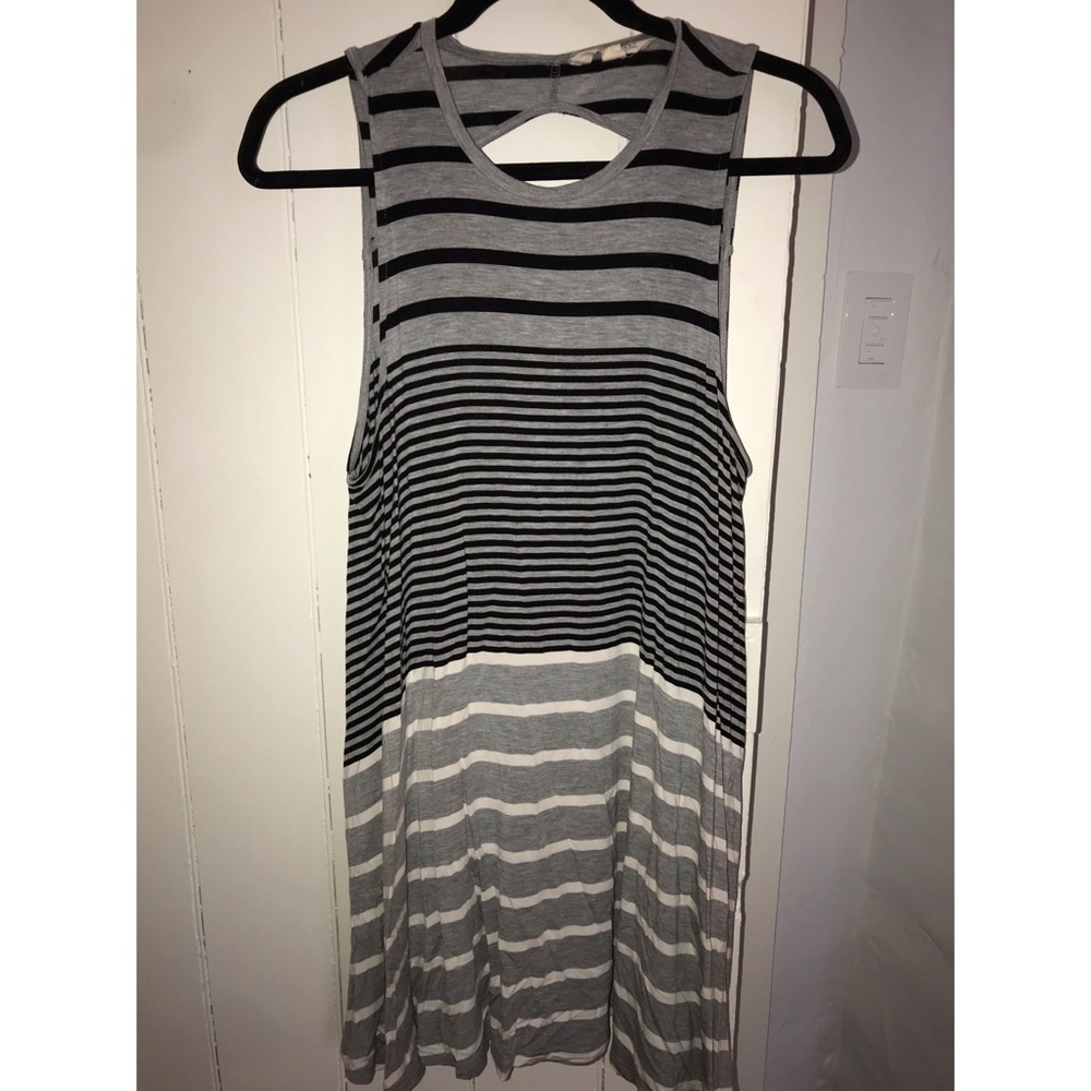 Women’s striped swing dress - L - only worn once!